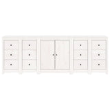 ZNTS Sideboard White 230x35x80 cm Solid Wood Pine 3114085