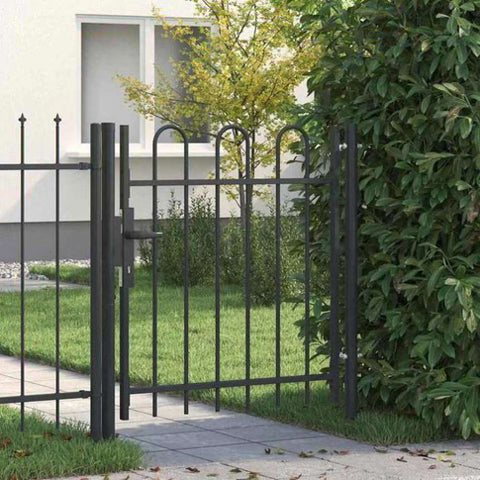 Fence Gate Grey 100 x 100 cm Powder coated steel 42008867
