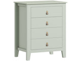 Bedroom Chest of Drawers, Modern 4 Drawer Dresser Cabinet with PU Leather Handles and Metal Runners T3398P378104