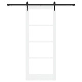 Sliding Door White 83 x 202 cm Solid Pine Wood and Glass 3332334