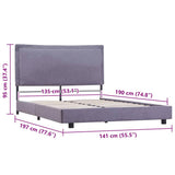Bed Frame without Mattress Light Grey Fabric 135x190 cm Double 281166