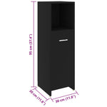 ZNTS 3 Piece Bathroom Furniture Set Black Engineered Wood 3056908