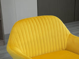 Modern Arm Chair Upholstered Accent Chair with Metal Base for Living Room Yellow T3398P328183
