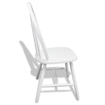 ZNTS Dining Chairs 6 pcs White Solid Rubber Wood 272090