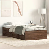Bed Frame without Mattress Brown Oak 100x200 cm 3203837