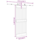 Sliding Door NARVIK 85 x 210 cm Natural and Black 3445271
