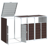 Wheelie Bin Storage for Triple Bins Brown 216x81x115 cm Steel 4006182