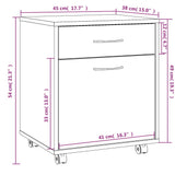 Rolling Cabinet Smoked Oak 45x38x54 cm Engineered Wood 815963