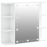 Mirror Cabinet with LED High Gloss White 70x16.5x60 cm 808879