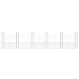 U-shape Gabion Basket with 6 Posts Iron 620x20x150 cm 151286