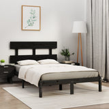 Bed Frame without Mattress Black 200x200 cm Solid Wood 3104697
