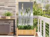 Garden Privacy Screen Floral Silver 50 x 140 cm Stainless steel 876312