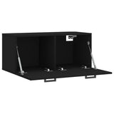 Wall Cabinet Black 80x36.5x35 cm Engineered Wood 830077