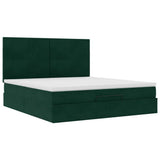 Ottoman Bed with Mattresses Dark Green 160x200cm Velvet 3313412