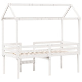 High Sleeper Bed without Mattress White 90x190 cm Single Solid Wood Pine 3282139