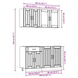 4 Piece Kitchen Cabinet Set Lucca White Engineered Wood 3314861