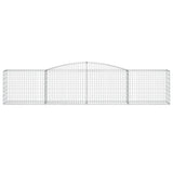 Arched Gabion Baskets 2 pcs 400x50x80/100 cm Galvanised Iron 3146983