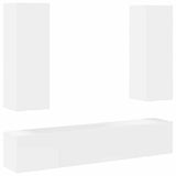 4 Piece TV Cabinet Set White Engineered Wood 3078666