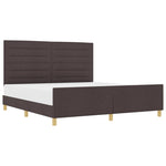 ZNTS Bed Frame Dark Brown 180x200 cm Fabric 3344672