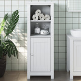 Bathroom Cabinet BERG White 40x34x110 cm Solid Wood Pine 358544