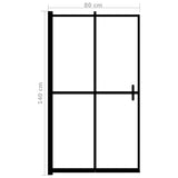 Folding Shower Enclosure ESG 80x140 cm Black 150818