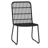 Dining Set Black Powder-coated steel, PE rattan, Glass 5 Piece Set 3099168