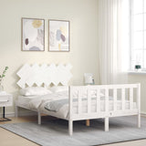 Bed Frame without Mattress White Small Double Solid Wood Pine 3193437