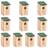 Bird House Set of 10 Wood Solid Firwood Small Hanging mounting 314815
