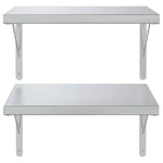 Wall Shelves 2 pcs 50x40 cm Silver Stainless Steel 3214508
