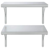Wall Shelves 2 pcs 50x40 cm Silver Stainless Steel 3214508