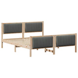 Bed frame Brown and dark grey 160 x 200 cm Solid pine wood 3394309