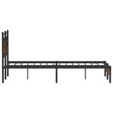 Bed Frame without Mattress Smoked Oak 120x190 cm Small Double Engineered Wood 4106887