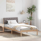 Bed frame Brown and taupe 90 x 190 cm Solid pine wood 878647