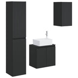 Bathroom Furniture Set 3 pcs Black 33 x 34.5 x 160 cm 3406074