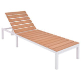 Sunlounger White and brown Aluminium and WPC Standard 42868