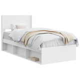 Bed Frame with Storage and Headboard White 90 x 200 cm 3414259