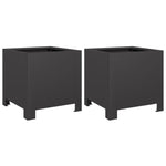 ZNTS Garden Planters 2 pcs Black 30x30x30 cm Steel 851186