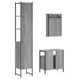 3 Piece Bathroom Furniture Set Grey Sonoma Engineered Wood 3214798