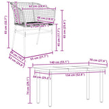 5 Piece Garden Dining Set Black Poly Rattan Glass 3334585