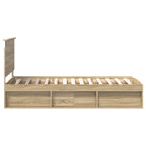 Bed Frame with Headboard Sonoma 90 x 190 cm Solid Pine Wood 3411066