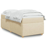 Box Spring Bed with Mattress Cream 90x200 cm Fabric 3285350