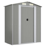 Garden Shed Light Grey 192x108x223 cm Galvanised Steel 319269