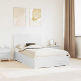 Bed Frame with Headboard White 120 x 190 cm Engineered Wood 3412810