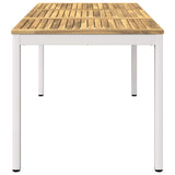 Garden Dinner Table White 141 x 80.5 x 75 cm Solid Acacia Wood 901765