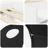 Bed with Tunnel 4 pcs White and Black Engineered Wood 3423502