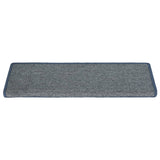 Stair Mats 15 pcs 65x21x4 cm Light Grey and Blue Rectangular Edge 326200