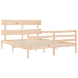 Bed Frame without Mattress King Size Solid Wood 3195096