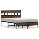 Bed Frame without Mattress Brown Oak 120x200 cm Engineered Wood 4017306