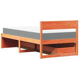Bed with Drawers and Mattress Wax Brown 90x200 cm Solid Wood Pine 3281909