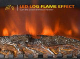 Electric Fireplace Stove Heater LED Fire Flame Effect, Double Door, Freestanding & Portable T3398P422903